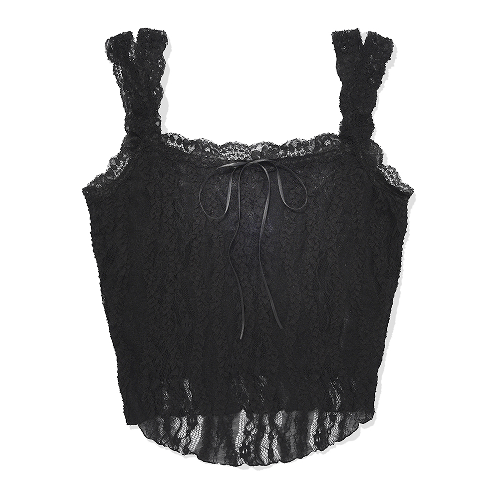 MF WHIMSY LACE TOP-BLACK